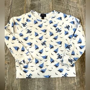 Boys (sz7) Polo Ralph Lauren Traveler Polo Bear Sailing Spa Terry Sweatshirt